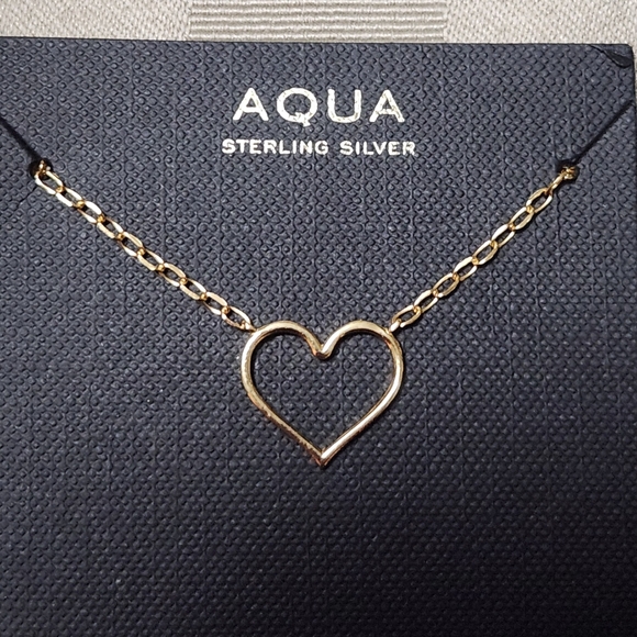 AQUA, HEART, STERLING SILVER NECKLACE - Picture 3 of 3